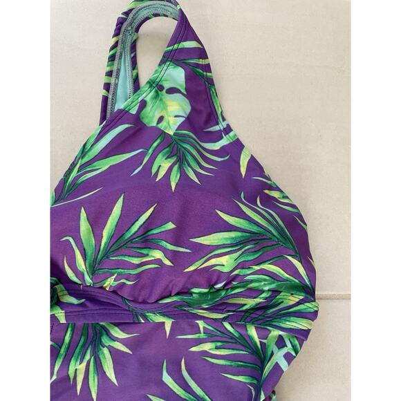 Adore Me Swim One Piece Swimsuit Floral Print Mesh Swimwear - Picture 5 of 11